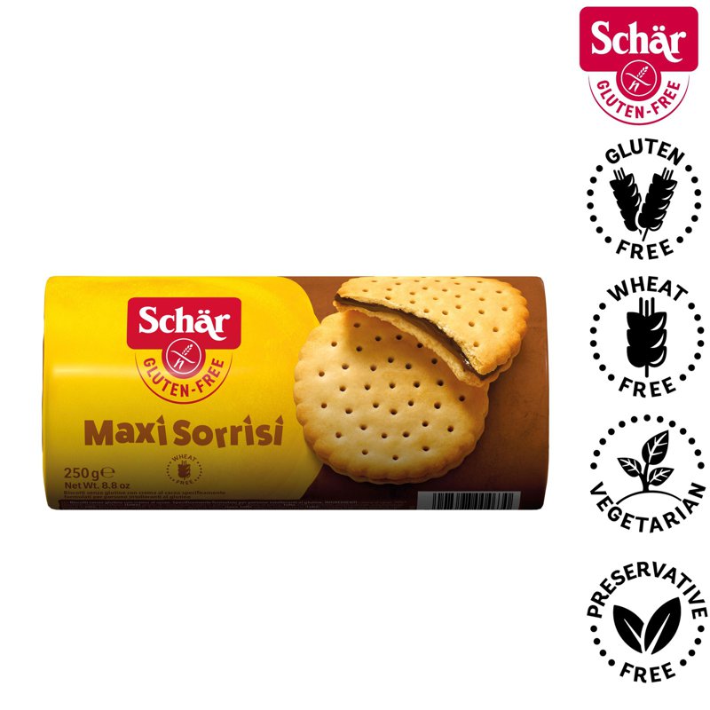 Schar Gluten Free Maxi Sorrisi Sandwich Cookies 1 IN