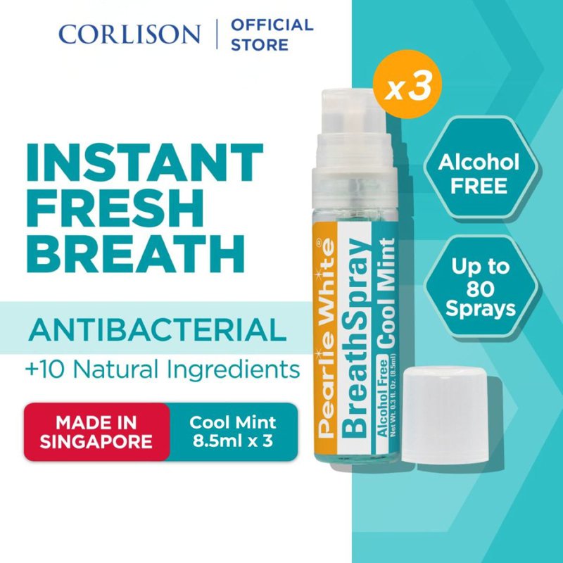 Pearlie White Breath Mouth Spray Alcohol Free Coolmint