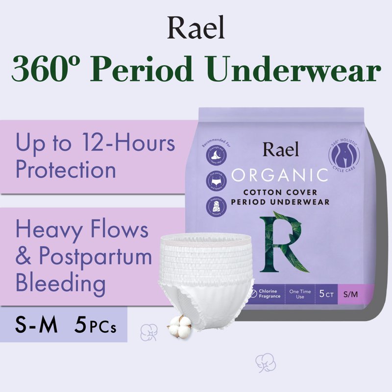 Rael Organic Cotton Period Underwear - S/M 5 S