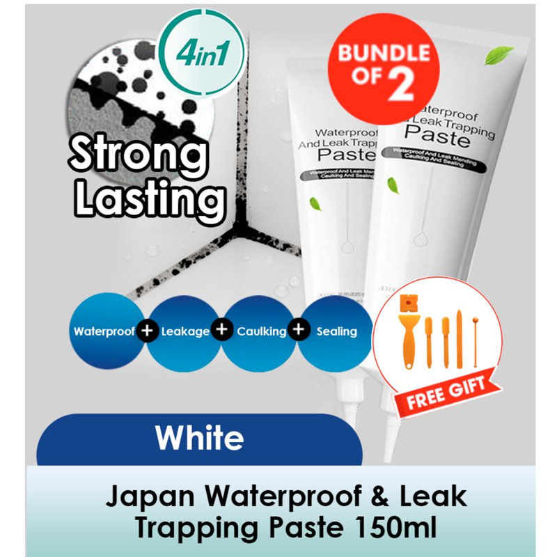 Vohaochoi 4 in 1 Waterproof Mildew remover Leak Paste (White)