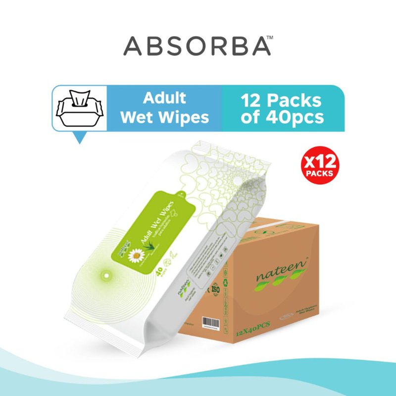 Absorba Adult Wet Wipes 12 x 40 S