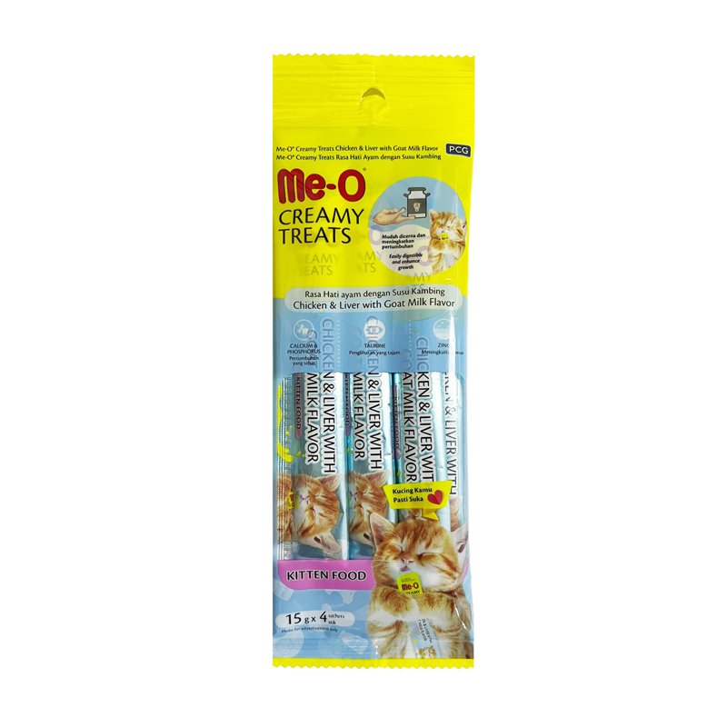 Me-O Creamy Treats - Kitten Chicken and Liver with Goat Milk