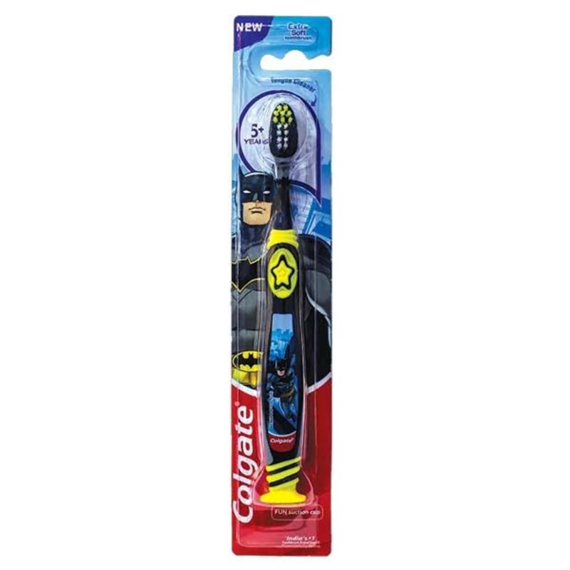 Colgate BatmanToothbrush - Extra Soft with Tongue Cleaner (5+ 1 S