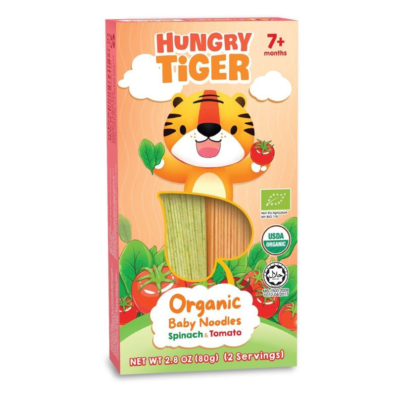 Hungry Tiger Organic Spinach and Tomato Baby Noodles