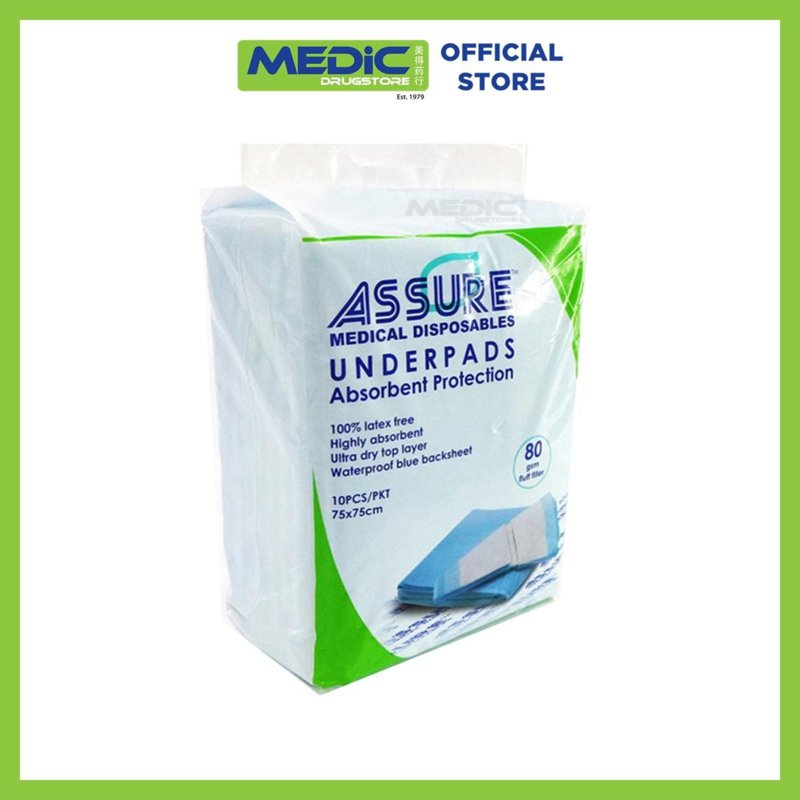 ASSURE ASSURE Underpads 75cm x 75cm 80gm 15 x