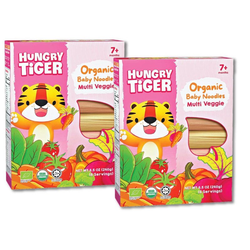 Hungry Tiger Bundle of 2 Organic Multi Veggie Baby Noodles