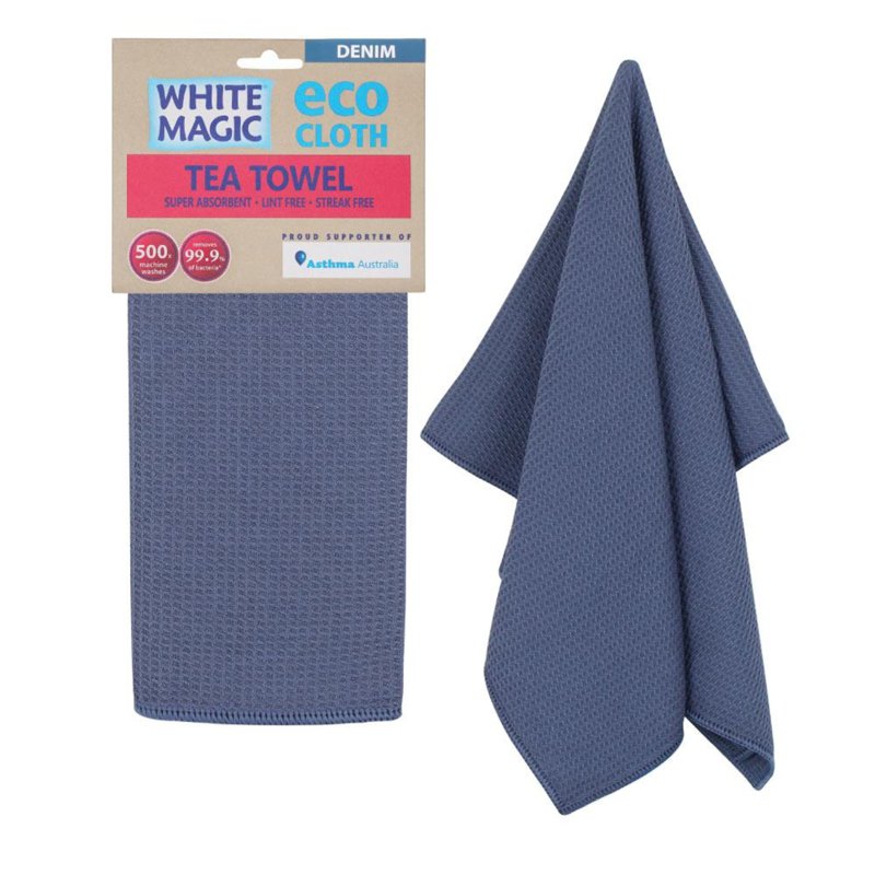 White Magic Tea Towel Single Demin