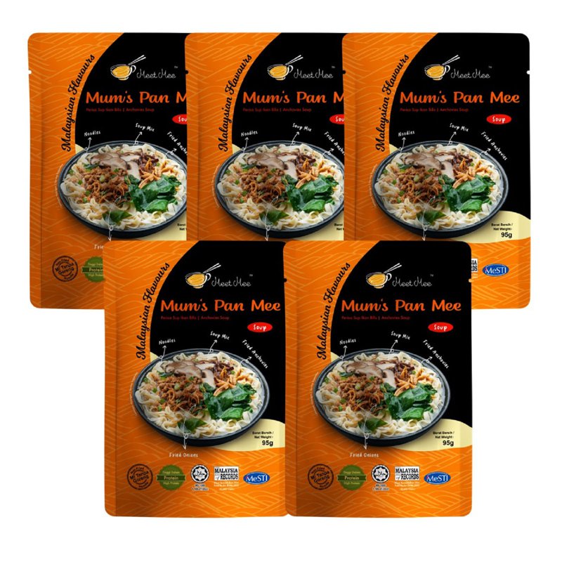 Meet Mee Soup Mum's Pan Mee - Thick Noodles - Bundle of 5