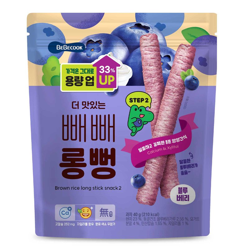 BeBecook Junior's Jumbo Brown Rice Sticks - Blueberry