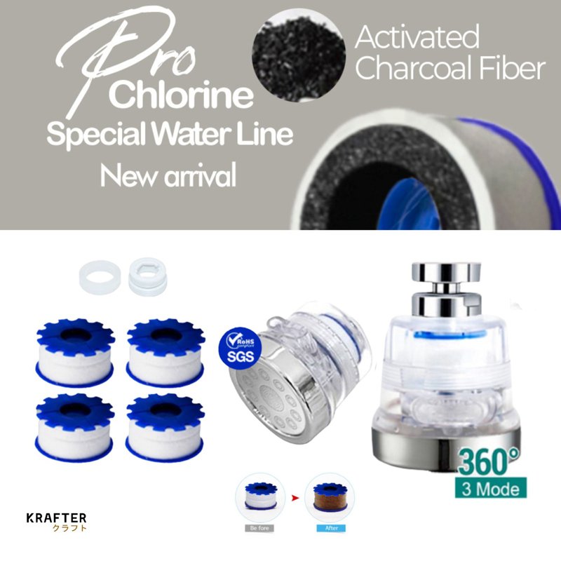 Krafter 360 Faucet 3 Mode Water Tap Chlorine Filter