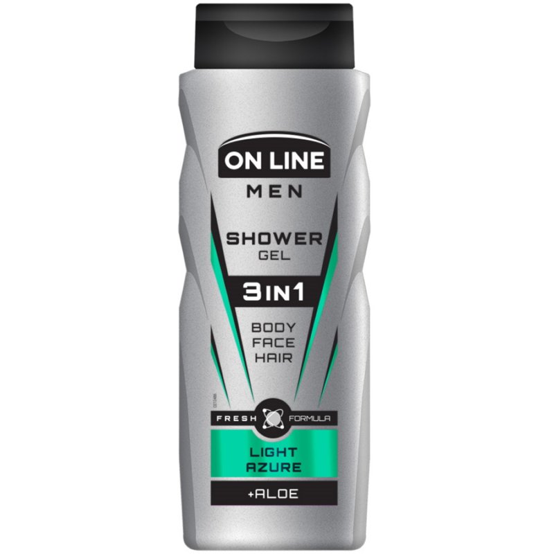 On Line Men 3 in 1 Shower Gel Light Azure 400 ML