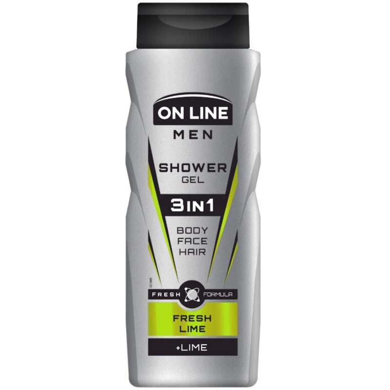 On Line Men 3 in 1 Shower Gel Fresh Lime 400 ML