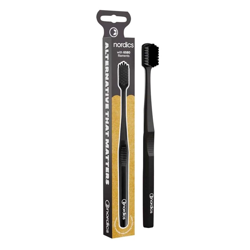 Nordics Adult Premium Toothbrush Black 6580 Soft Filaments 1 S