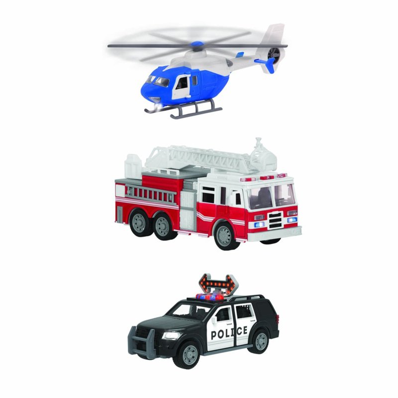 Driven By Battat Micro Rescue Fleet Emergency Trucks Set of 3 1 S