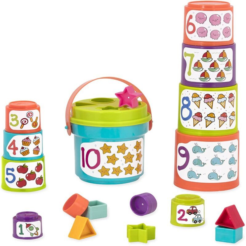 Battat Sort & Stack with Shape Sorter Toy 1 S