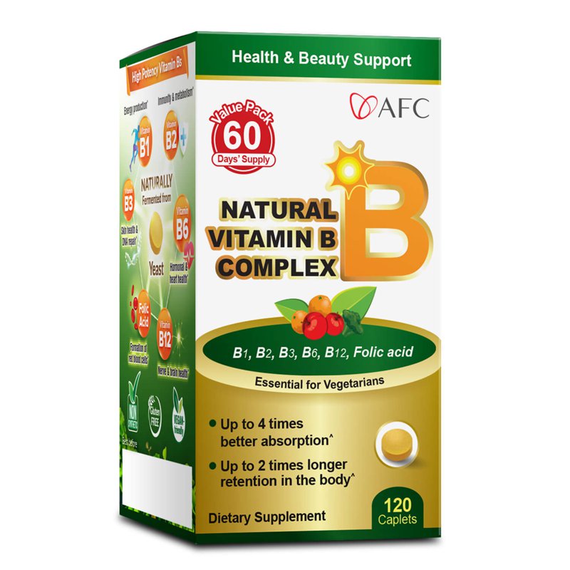 AFC Japan Natural Vitamin B Complex – Energy, Hair & Skin 120 S