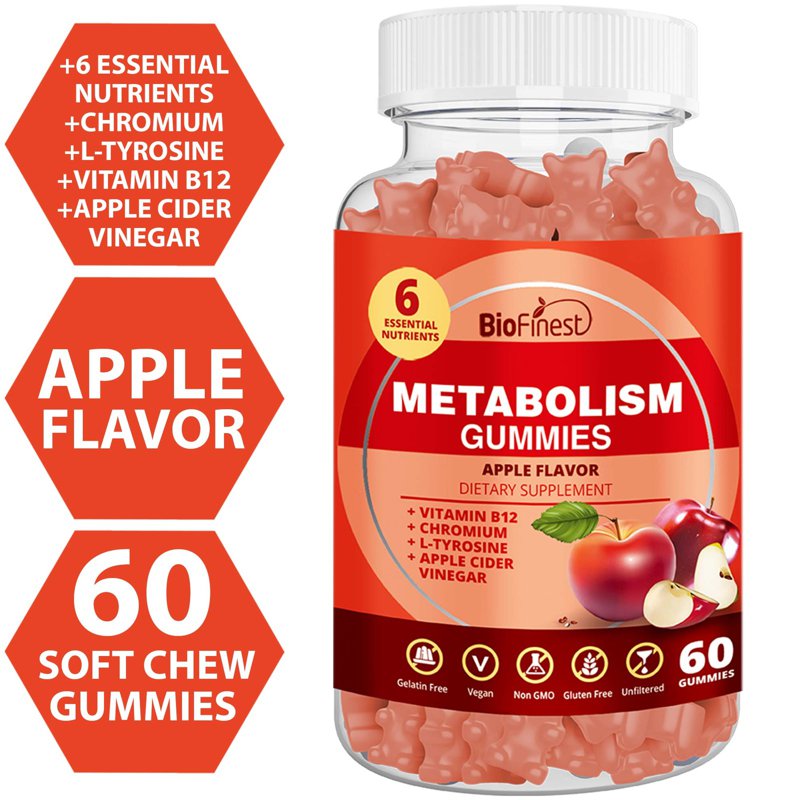 Biofinest Metabolism Gummy Apple Cider Vinegar ACV Supplement 60 S
