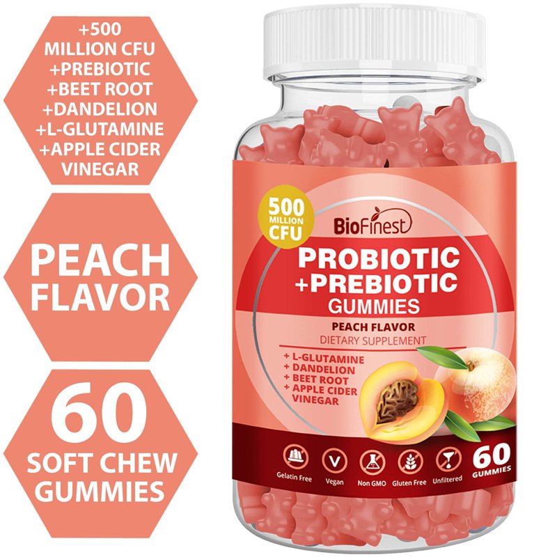 Biofinest Probiotic Prebiotic Gummy Digestion Detox Supplemen 60 S
