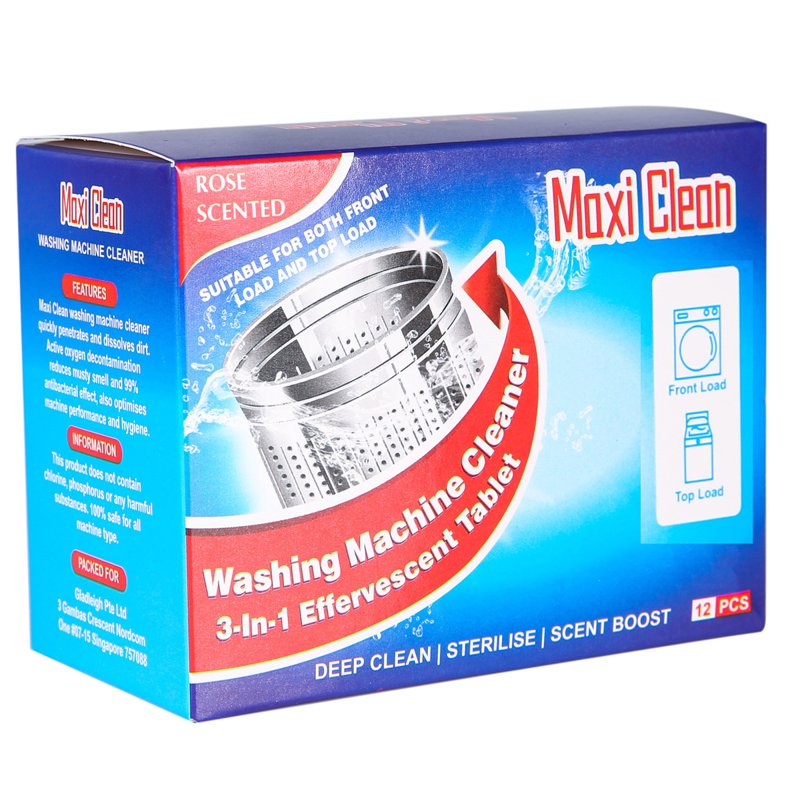 Maxi Clean 3in1 Washing Machine Cleaner Effervescent Tablet 12 S