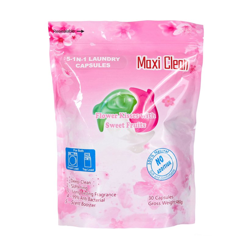 Maxi Clean 5in1 Laundry Capsules Pods Refill - Flower Kisses 30 S