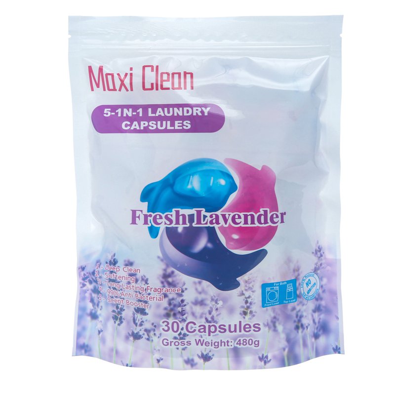 Maxi Clean 5in1 Laundry Capsules Pods Refill - Fresh Lavender 30 S