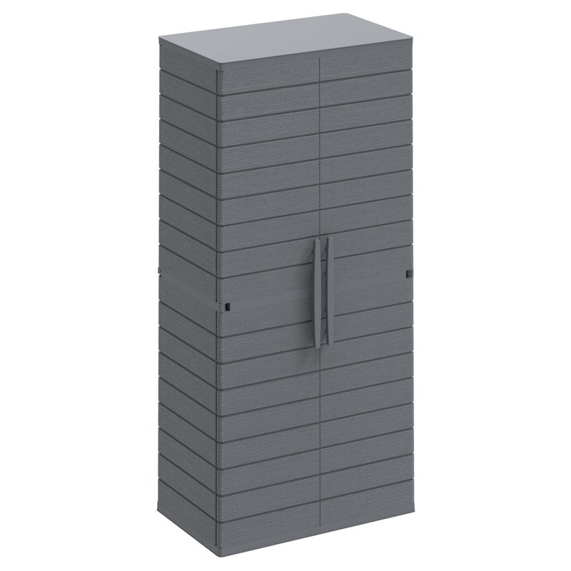 Duramax Woodgrain Tall Vertical Cabinet - Grey 1 S