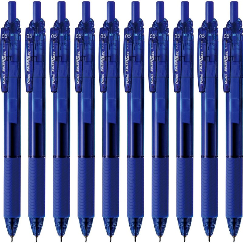 Pentel EnerGel-S Pen 0.5mm Blue Ink BLN125-C(BULK) 10 S