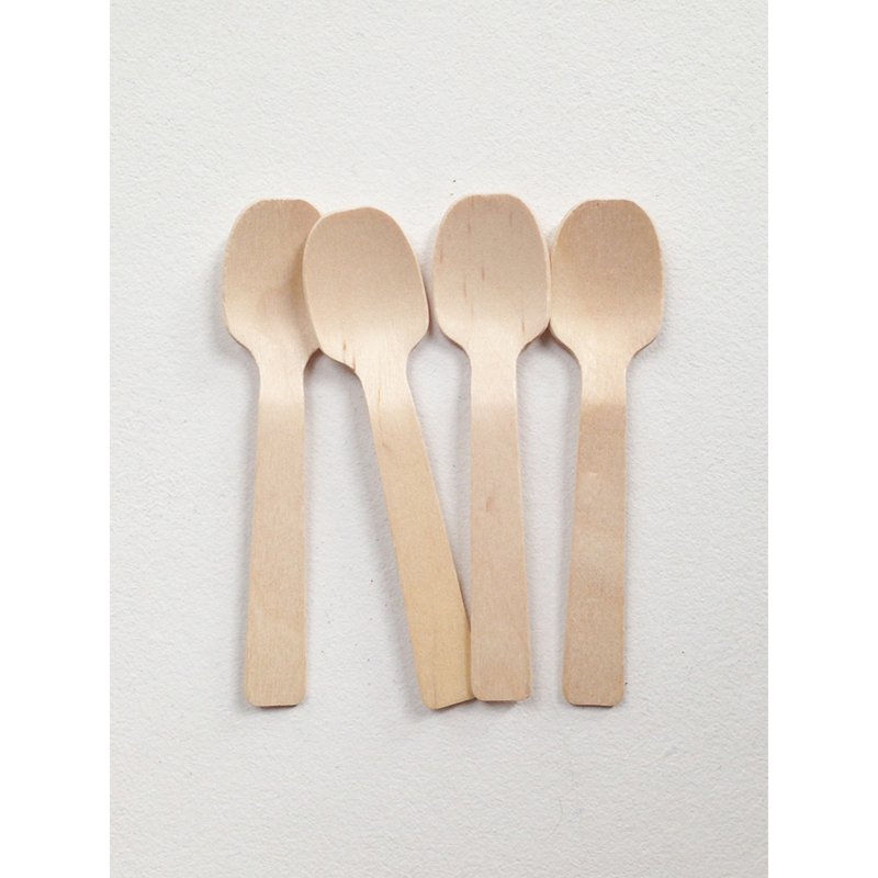 eco u Premium Wooden Teaspoons Disposable Bio Cutlery 100 S