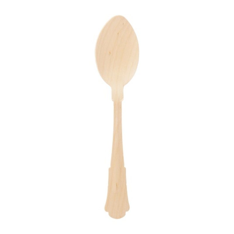 eco u Premium Wooden Victorian Spoons Disposable Bio Cutlery 100 S