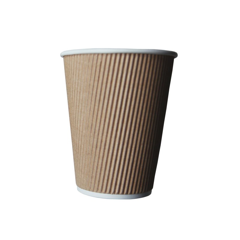 eco u 12oz Paper Cups Bio & Disposable - Ripple Wall 25 S
