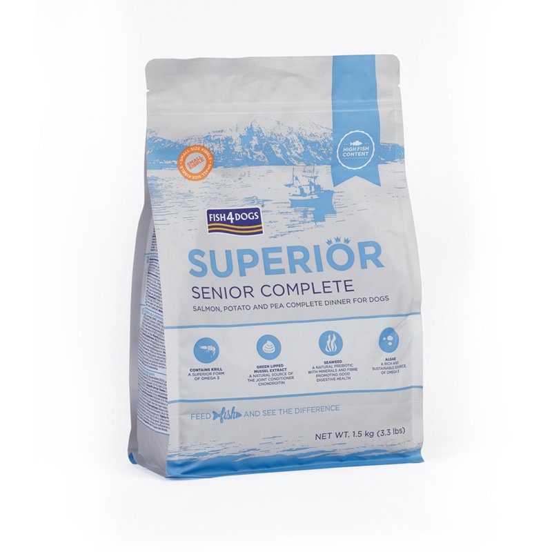 Fish 4 Dogs Superior Senior Complete With Krill (Small Bite) 1.5 KG