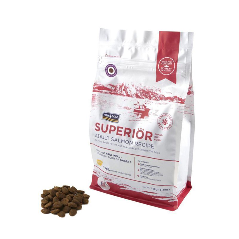 Fish 4 Dogs Superior Adult Salmon with Krill Big kibbles 1.5 KG