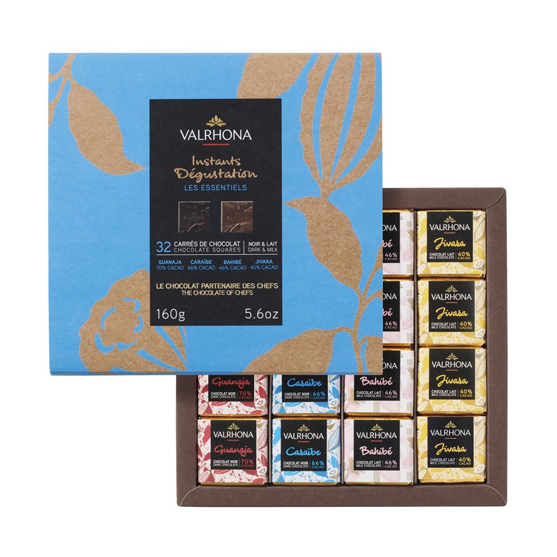 Valrhona Gift Box 32 Squares Dark & Milk Choc
