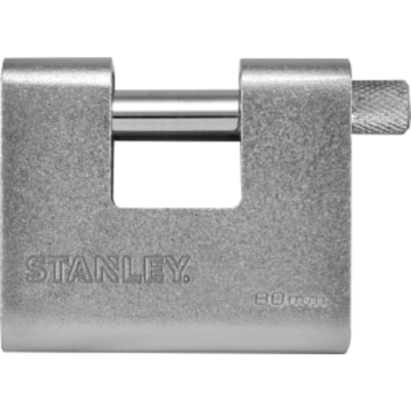 Stanley Solid Brass Rectangular Padlock Hardened Steel Case 80 MM