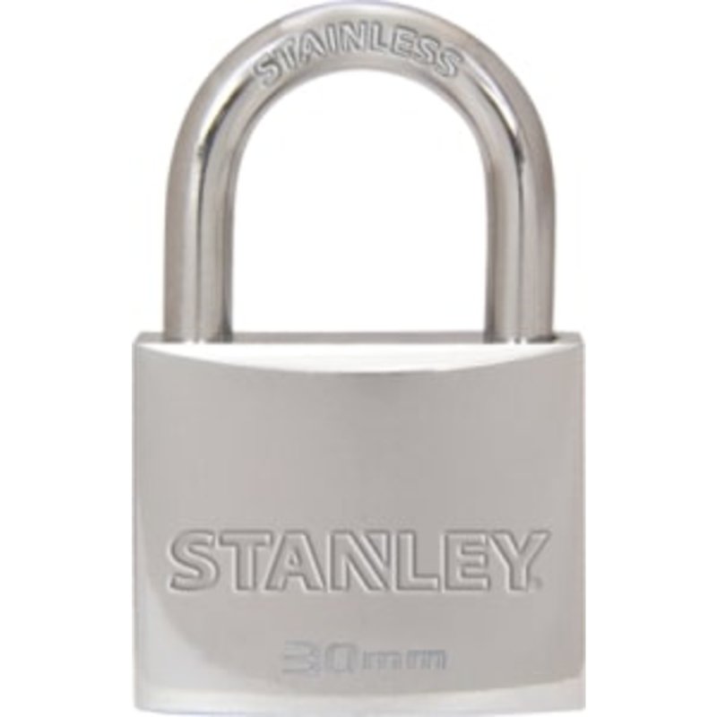 Stanley Solid Brass Standard Shackle Chrome Coated Padlock 30 MM