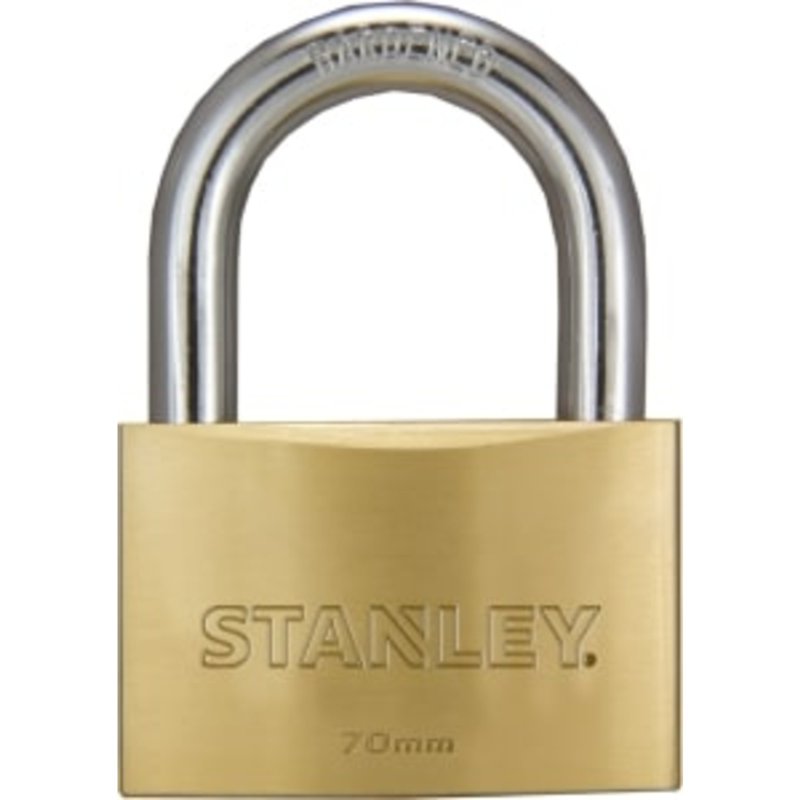 Stanley Solid Brass Standard Shackle Padlock 70 MM