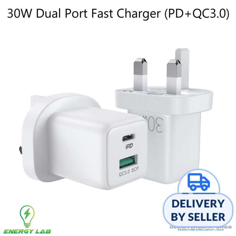 D.LAB 30W Dual Port Fast Charger PD + QC3.0 (QP303) 1 S