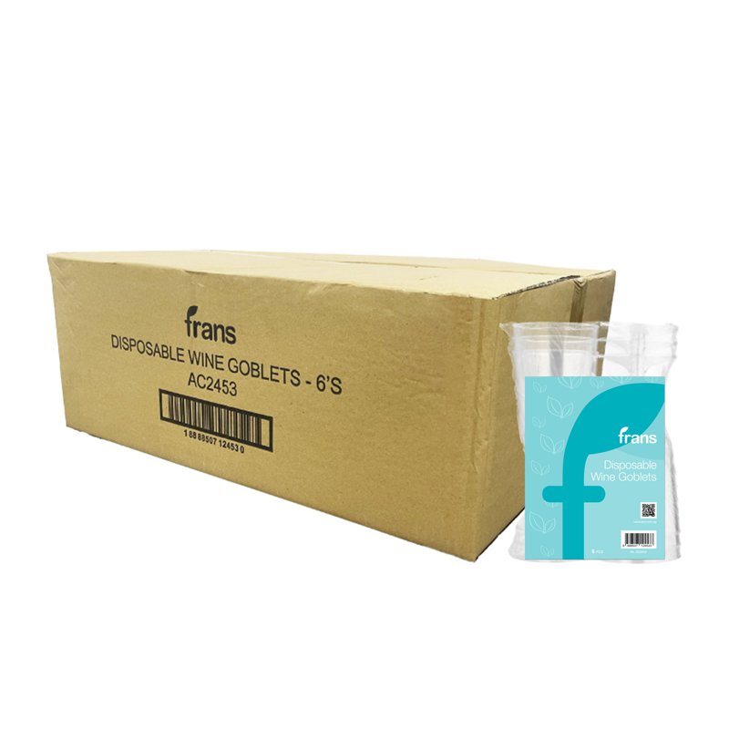 Frans Disposable Wine Goblets Carton 24 x 6 S