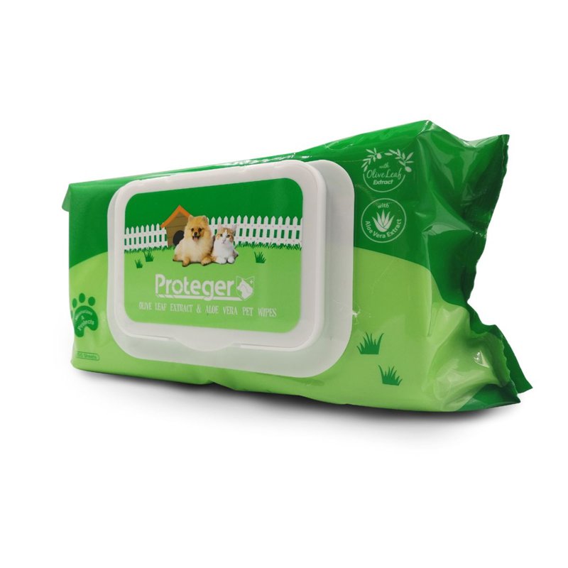 Proteger Pet Wipes-Olive Leaf Extract & Aloe Vera