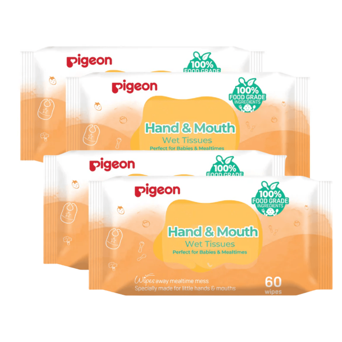 Pigeon Hand And Mouth Wet Tissue Bundle 60 S