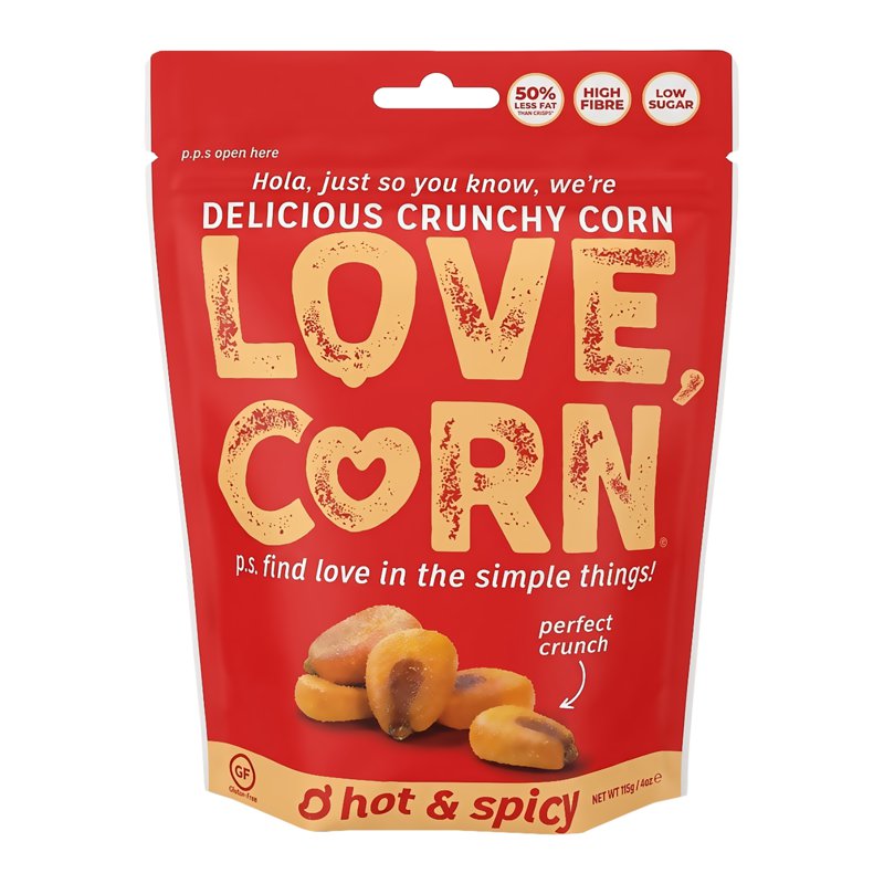 Love Corn Vegan Hot and Spicy Premium Crunchy Corn
