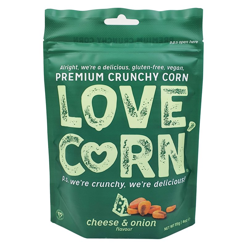 Love Corn Vegan Cheese And Onion Premium Crunchy Corn