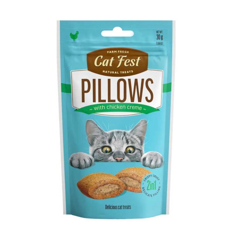 CAT FEST Pillows Cat Treats With Chicken Cream