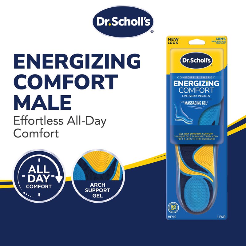 Dr. Scholl's Energizing Comfort Massaging Gel Insoles Men 1 S