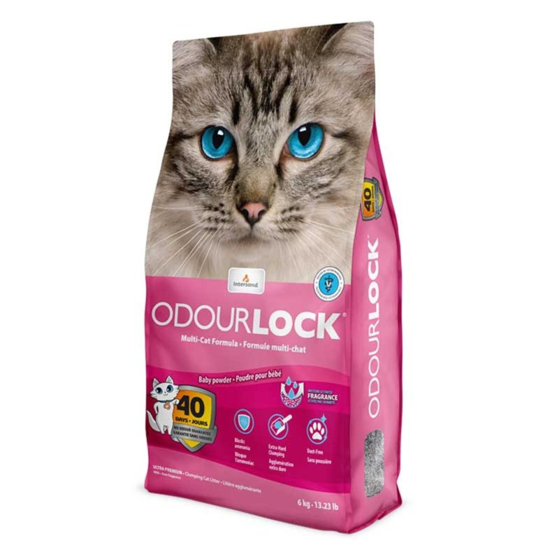 ODOURLOCK Ultra-Premium Clumping Cat Sand(Baby Powder)