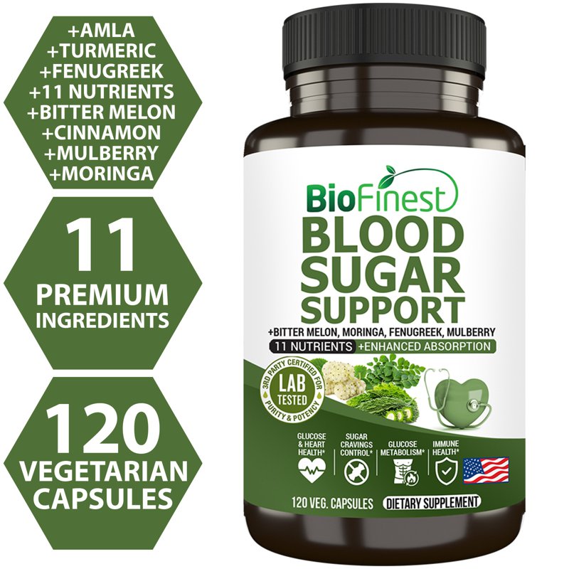 Biofinest Blood Sugar Support Glucose Pressure Supplement 120 S