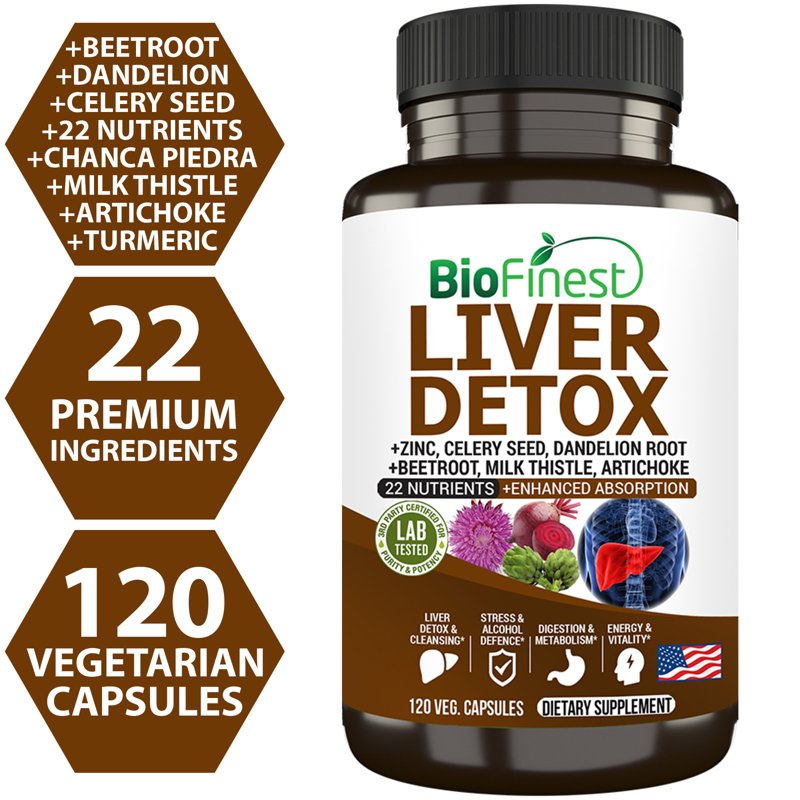 Biofinest Liver Detox Milk Thistle Celery Seed Supplement 120 S