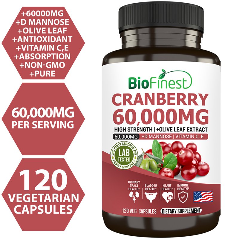 Biofinest Cranberry 60000mg D Mannose Bladder Supplement 120 S