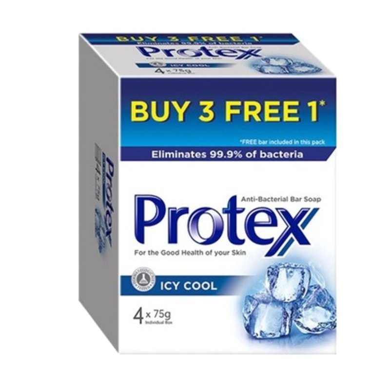 Protex Icy Cool Anti bacterial Bar soap With Flaxseed Oil 4p