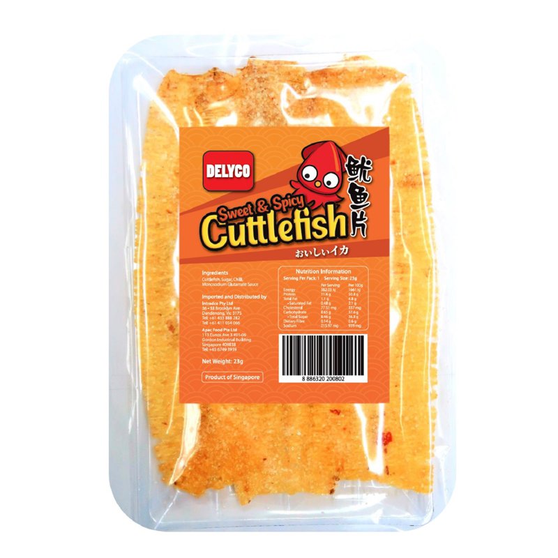 Delyco Cuttlefish Slice Sweet & Spicy - Bundle of 10